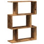 Librería divisora 3 niveles madera envejecida 70x24x97 cm de , Librerías y estanterías - Ref: Foro24-858118, Precio: 50,07 €,...