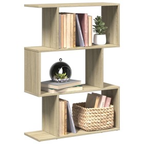 Oak Sonoma wood 3-level divider bookcase 70x24x97 cm by , Bookcases and shelves - Ref: Foro24-858113, Price: 50,11 €, Discoun...