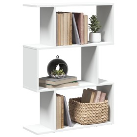 Three-level white engineered wood divider bookcase 70x24x97 cm by , Bookcases and shelves - Ref: Foro24-858111, Price: 51,44 ...