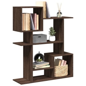 Wooden engineering oak brown divider bookcase 92x29x112 cm by , Bookcases and shelves - Ref: Foro24-858126, Price: 77,60 €, D...