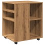 Engineered oak wood handmade rolling cabinet 60x53x72cm by , Lockers and storage cabinets - Ref: Foro24-856659, Price: 87,12 ...