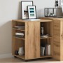 Engineered oak wood handmade rolling cabinet 60x53x72cm by , Lockers and storage cabinets - Ref: Foro24-856659, Price: 87,12 ...