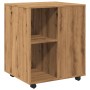 Engineered oak wood handmade rolling cabinet 60x53x72cm by , Lockers and storage cabinets - Ref: Foro24-856659, Price: 87,12 ...