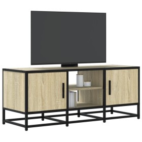 Mueble TV metal y madera ingeniería roble Sonoma