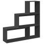 Three-level black wooden divider bookcase 123x29x123 cm by , Bookcases and shelves - Ref: Foro24-857986, Price: 85,68 €, Disc...