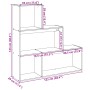 Three-level black wooden divider bookcase 123x29x123 cm by , Bookcases and shelves - Ref: Foro24-857986, Price: 85,68 €, Disc...