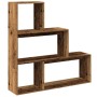 Antique wooden 3-level divider bookcase 123x29x123 cm by , Bookcases and shelves - Ref: Foro24-857992, Price: 81,18 €, Discou...