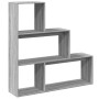 Divider bookcase 3 levels gray Sonoma wood 123x29x123 cm by , Bookcases and shelves - Ref: Foro24-857990, Price: 83,49 €, Dis...