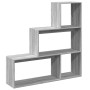 Divider bookcase 3 levels gray Sonoma wood 123x29x123 cm by , Bookcases and shelves - Ref: Foro24-857990, Price: 83,49 €, Dis...