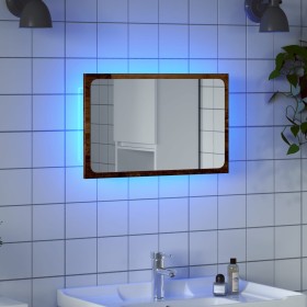 Espejo de baño con luz LED madera envejecida 60x8,5x38 cm de , Tocadores de baño - Ref: Foro24-856265, Precio: 54,75 €, Descu...