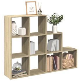 Sonoma wood 3-level divider bookcase 137.5x29x103.5 cm by , Bookcases and shelves - Ref: Foro24-857978, Price: 91,52 €, Disco...