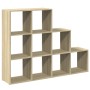 Sonoma wood 3-level divider bookcase 137.5x29x103.5 cm by , Bookcases and shelves - Ref: Foro24-857978, Price: 91,52 €, Disco...