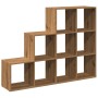 Divider bookcase 3 levels oak artisan 137.5x29x103.5 cm by , Bookcases and shelves - Ref: Foro24-857984, Price: 91,40 €, Disc...