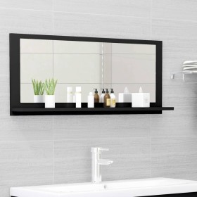 Bathroom mirror in black plywood 90x10.5x37 cm by , bathroom vanities - Ref: Foro24-804581, Price: 31,04 €, Discount: %