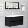 Espejo de baño madera contrachapada negro 90x10,5x37 cm de , Tocadores de baño - Ref: Foro24-804581, Precio: 35,07 €, Descuen...