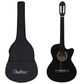 Western guitar set 12 pieces with 6-string black equalizer by , Guitars - Ref: Foro24-70139, Price: 109,36 €, Discount: %