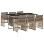 7-piece garden dining set with beige synthetic rattan cushions. by , Garden sets - Ref: Foro24-3210912, Price: 460,56 €, Disc...