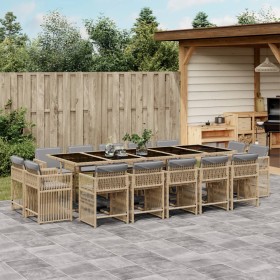 Garten-Essgruppe mit 15-teiligen Kissen aus synthetischem Rattan in Beige. von , Gartensets - Ref: Foro24-3211776, Preis: 932...