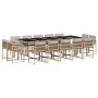 Set comedor de jardín con cojines 15 pzas ratán sintético beige by , Garden sets - Ref: Foro24-3211596, Price: 909,99 €, Disc...