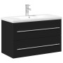 Mueble de baño con lavabo integrado negro de , Tocadores de baño - Ref: Foro24-3278777, Precio: 264,26 €, Descuento: %