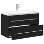 Mueble de baño con lavabo integrado negro de , Tocadores de baño - Ref: Foro24-3278777, Precio: 264,26 €, Descuento: %