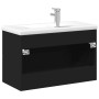 Mueble de baño con lavabo integrado negro de , Tocadores de baño - Ref: Foro24-3278777, Precio: 264,26 €, Descuento: %