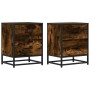 Bedside tables 2 units smoked oak engineered wood 40x31x50 cm by , Nightstands - Ref: Foro24-848679, Price: 101,91 €, Discoun...