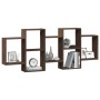 Engineered wood brown oak wall shelf 159x18x65 cm by , Shelves and shelves - Ref: Foro24-853215, Price: 55,13 €, Discount: %