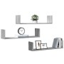 Wall shelf 3 units engineered wood Sonoma gray 80x18x18cm by , Shelves and shelves - Ref: Foro24-853295, Price: 33,11 €, Disc...