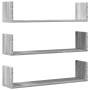 Wall shelf 3 units engineered wood Sonoma gray 80x18x18cm by , Shelves and shelves - Ref: Foro24-853295, Price: 33,11 €, Disc...