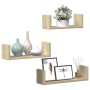 Wall shelf 3 units engineered wood Sonoma oak by , Shelves and shelves - Ref: Foro24-853310, Price: 17,75 €, Discount: %