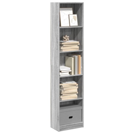 Estantería de madera de ingeniería gris Sonoma 40x24x176 cm de , Librerías y estanterías - Ref: Foro24-857797, Precio: 59,76 ...