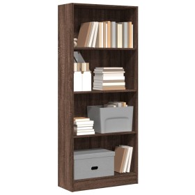 Engineered wood brown oak bookshelf 60x24x143 cm by , Bookcases and shelves - Ref: Foro24-857818, Price: 63,19 €, Discount: %