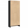 Estantería de madera de ingeniería negra 60x24x143 cm de , Librerías y estanterías - Ref: Foro24-857813, Precio: 64,61 €, Des...