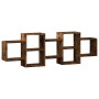 Engineered smoked oak wood wall shelf 129x18x42 cm by , Shelves and shelves - Ref: Foro24-853222, Price: 48,25 €, Discount: %