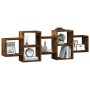 Engineered smoked oak wood wall shelf 129x18x42 cm by , Shelves and shelves - Ref: Foro24-853222, Price: 48,25 €, Discount: %