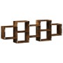 Engineered smoked oak wood wall shelf 129x18x42 cm by , Shelves and shelves - Ref: Foro24-853222, Price: 48,25 €, Discount: %