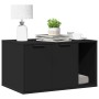 Cat litter box furniture made of black engineered wood, measuring 80x50x45 cm. by , Cat furniture - Ref: Foro24-857734, Price...