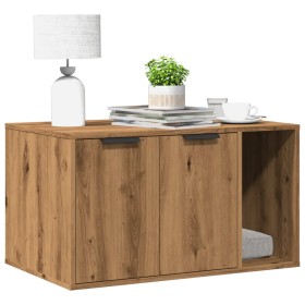 Cat litter box furniture made of oak wood, artisanal, 80x50x45 cm. by , Cat furniture - Ref: Foro24-857741, Price: 66,33 €, D...