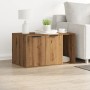 Cat litter box furniture made of oak wood, artisanal, 80x50x45 cm. by , Cat furniture - Ref: Foro24-857741, Price: 85,44 €, D...