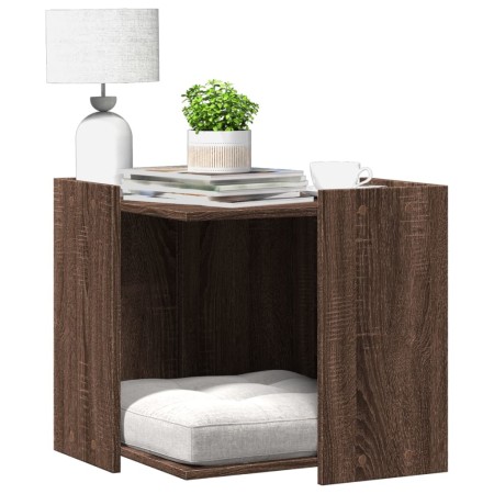 Cat litter box furniture made of brown oak wood, 53x53x51 cm by , Cat furniture - Ref: Foro24-857757, Price: 55,72 €, Discoun...