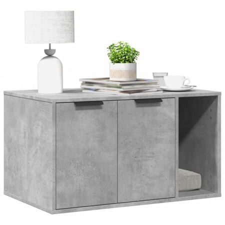 Cat litter box furniture in gray wood and concrete 80x50x45 cm by , Cat furniture - Ref: Foro24-857736, Price: 87,07 €, Disco...