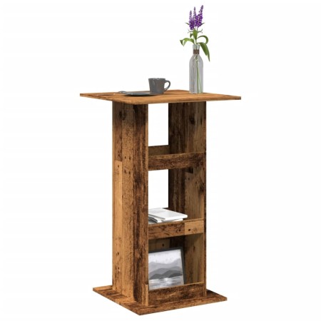 Tall bar table with aged wood storage 60x60x102 cm by , Kitchen and dining tables - Ref: Foro24-854335, Price: 67,80 €, Disco...