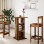 Tall bar table with aged wood storage 60x60x102 cm by , Kitchen and dining tables - Ref: Foro24-854335, Price: 67,80 €, Disco...