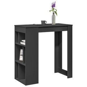 Bar-Tisch mit Regalen aus schwarzem Ingenieurholz, 102x50x103,5 cm. von , Küchen- und Esstische - Ref: Foro24-854356, Preis: ...