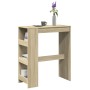 High bar table with Sonoma oak wood shelves 90x40x103.5 cm by , Kitchen and dining tables - Ref: Foro24-854375, Price: 76,58 ...