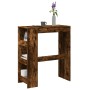 High bar table with smoked oak shelves 90x40x103.5 cm by , Kitchen and dining tables - Ref: Foro24-854377, Price: 76,58 €, Di...