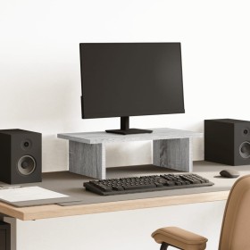 Wooden screen stand in gray Sonoma engineering 50x27x15 cm by , Computer bases and risers - Ref: Foro24-854702, Price: 19,47 ...