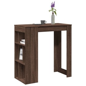 Tall bar table with oak brown shelves 102x50x103.5 cm by , Kitchen and dining tables - Ref: Foro24-854361, Price: 86,58 €, Di...