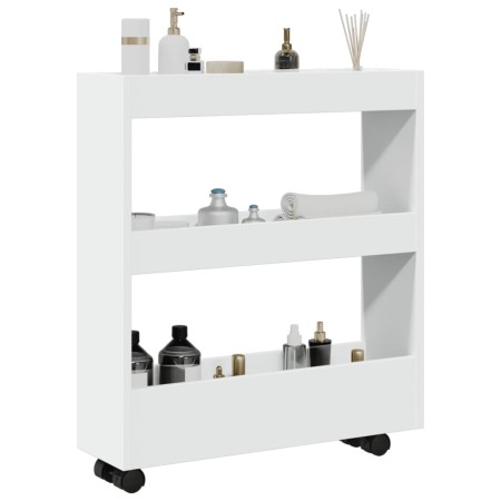 Narrow storage cart 3 levels engineered wood white by , Kitchen and dining carts - Ref: Foro24-855241, Price: 48,85 €, Discou...